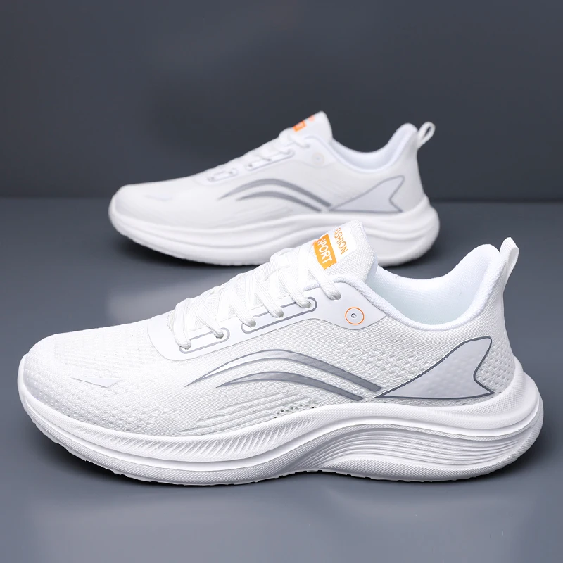 

Men's Shoes 2026 New Spring Style Fly-Woven Mesh Breathable White Sports Shoes for Students and Teenagers Running Large Size Run