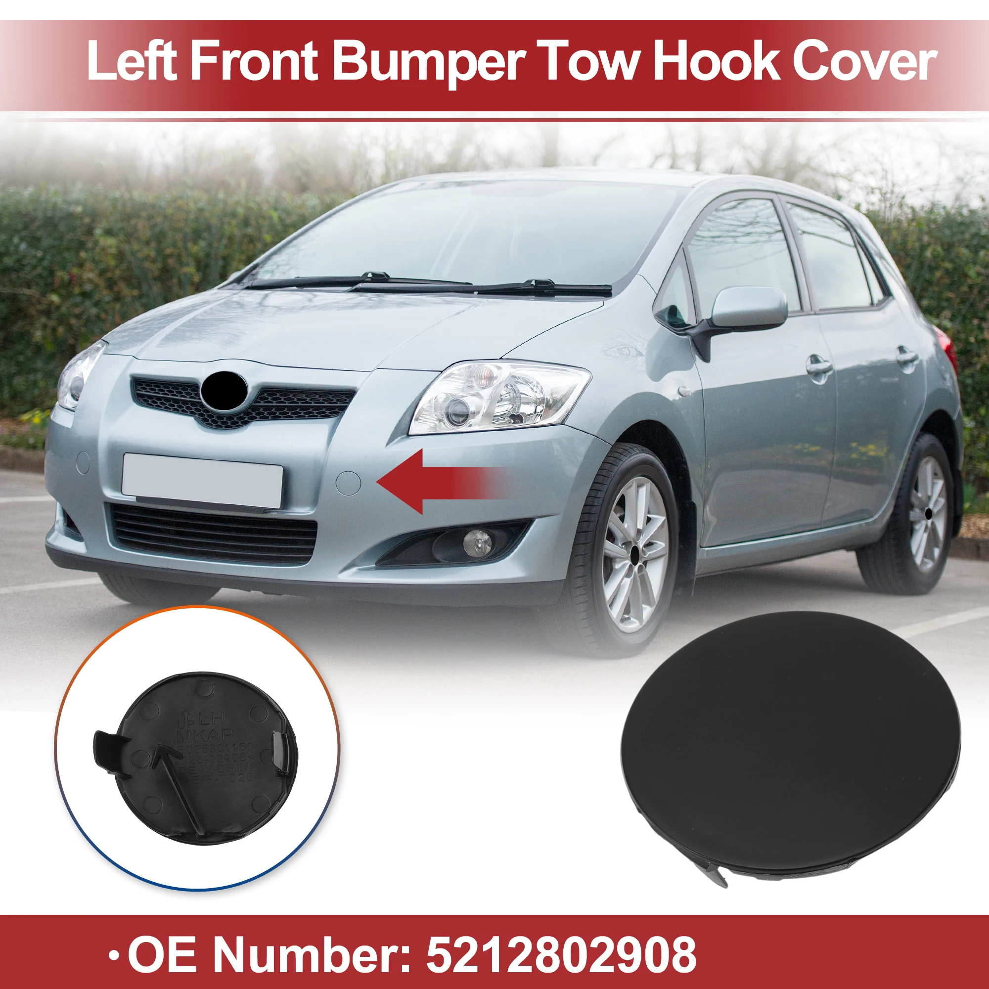 

X Autohaux Left Front Car Tow Hook Cover Cap for Toyota Auris 2016-2018 No.5212802908