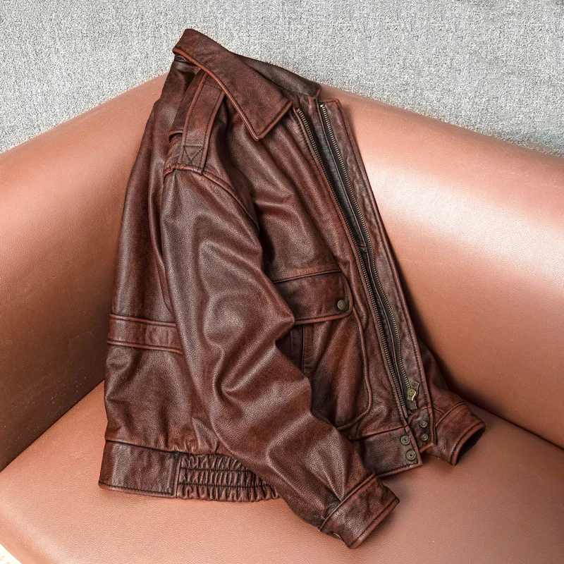 

Revliva Distred Стеганая парка из натуральной яловой кожи с верхним слоем, укороченное одеяло из мотокожи, парка с воротником-стойкой на молнии...