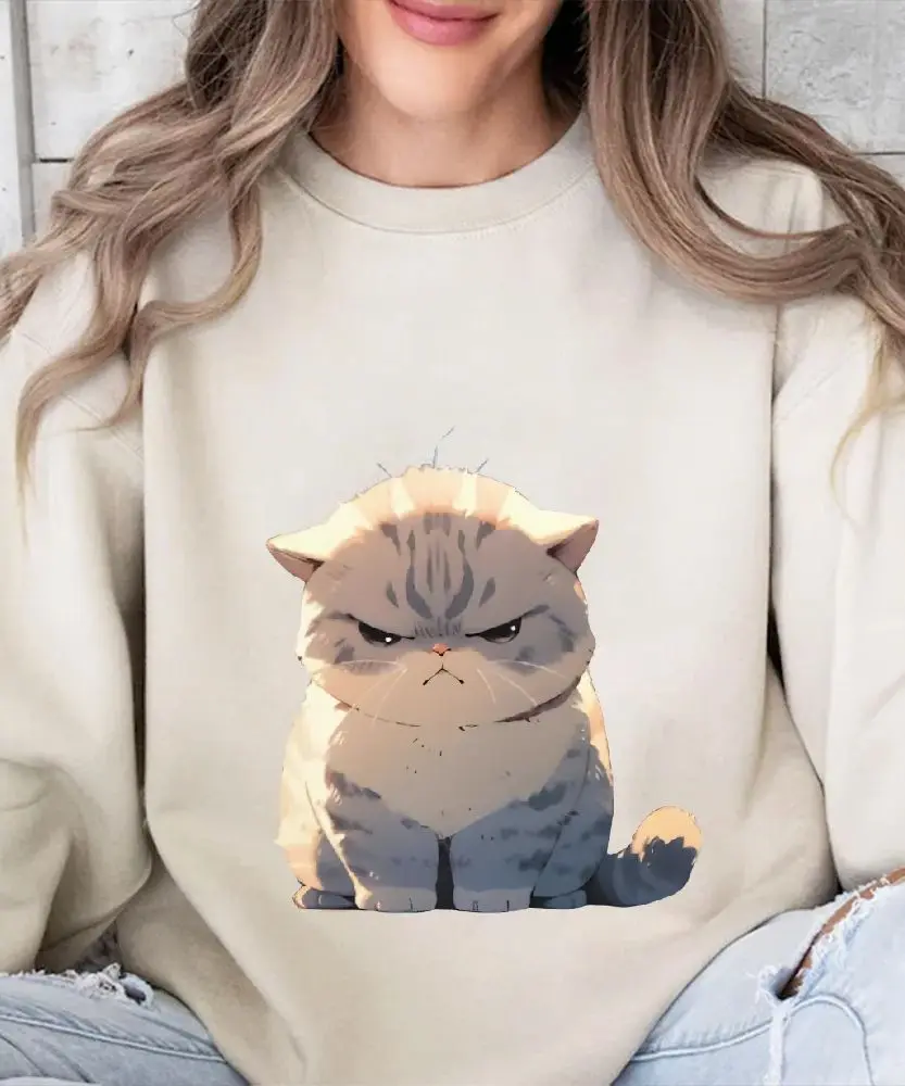

Cute Kitten, Women's Hoodie, Y2k Graphic Sweatshirt, Hand-Painted Bunny Art, Korean Style Oversized, Warm Cozy Fall Winter 2025
