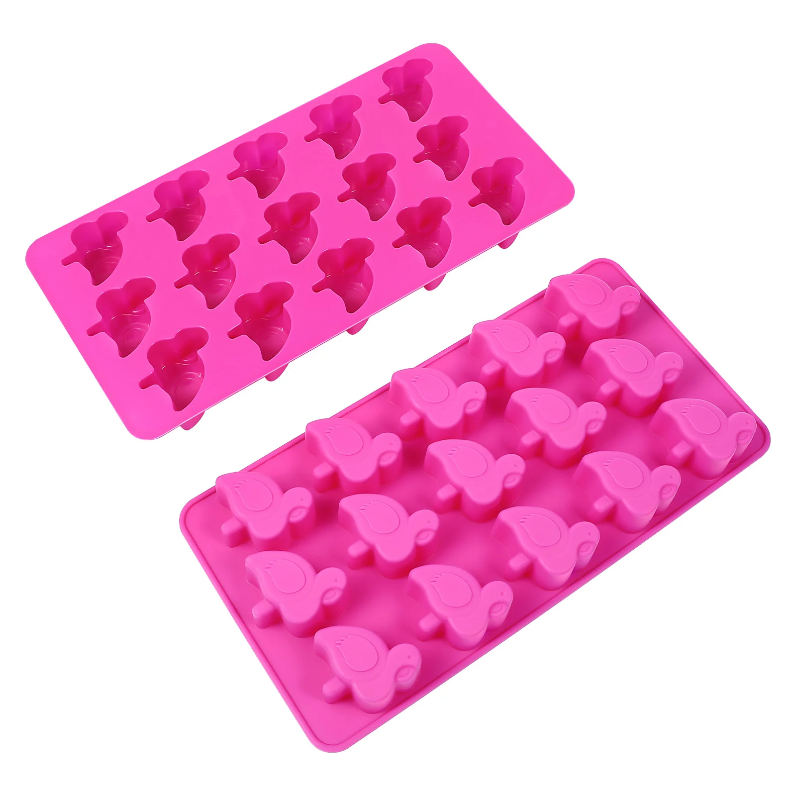 2pcs Flamingo Shaped Cake Molds Silicone Baking Molds Ice Molds Chocolate Flamingo Molds Flamingo Cake Molds