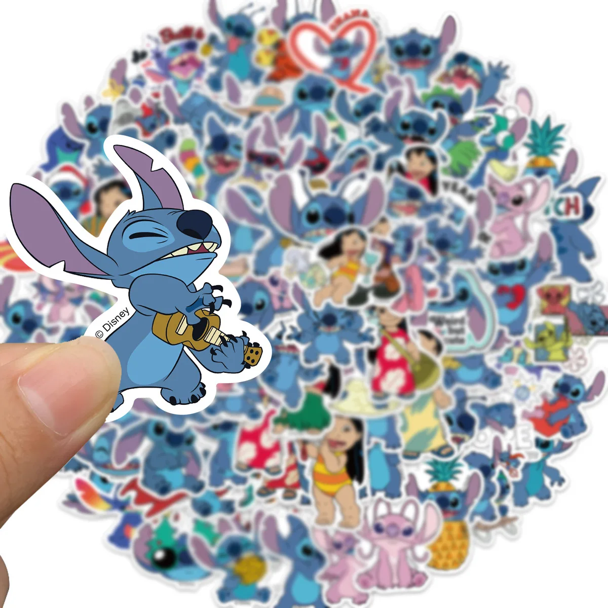 50/100Pcs Cute Lilo Stitch Stickers Graffiti for Phone Laptop Scrapbook Skateboard Car Waterproof Cartoon Sticker Toy Gift