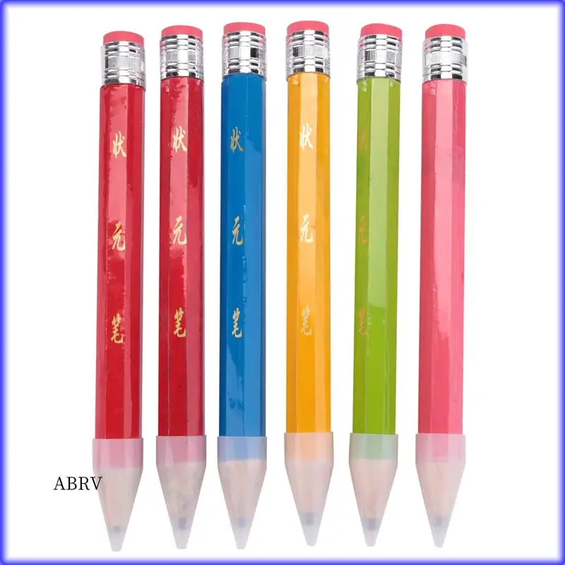 

Highly Recommended-6 Pcs Wooden Jumbo Pencils For Prop, Funny Big Pencil Huge Giant Pencil 14 Inch Pencil For Home And School Su
