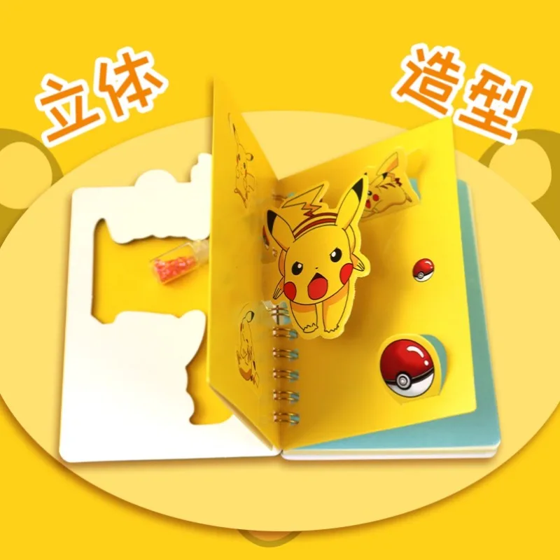 Pokemon Pikachu Coil Book Cute Anime Cartoon Pikachu Carry-on Notebook Diary Stationery Office and Study Supplies Holiday Gifts