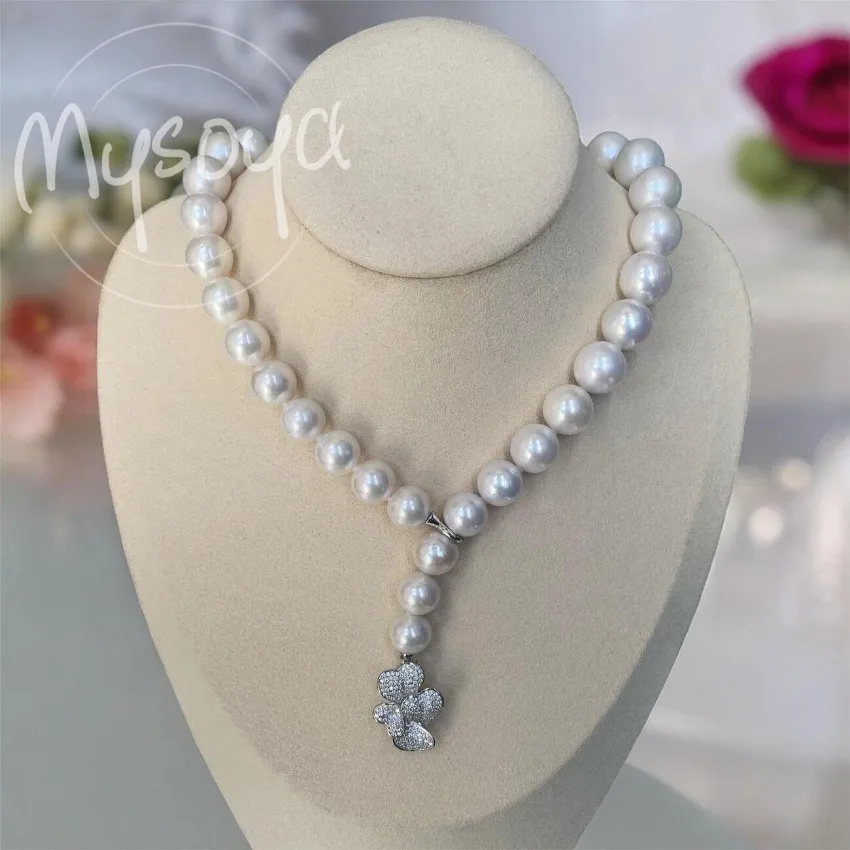 

MYSOYA 12-15mm Large Natural White Freshwater Pearl Multi Size With Gift Box Handmade DIY Jewelry Birthday Wedding Jewelry Gift