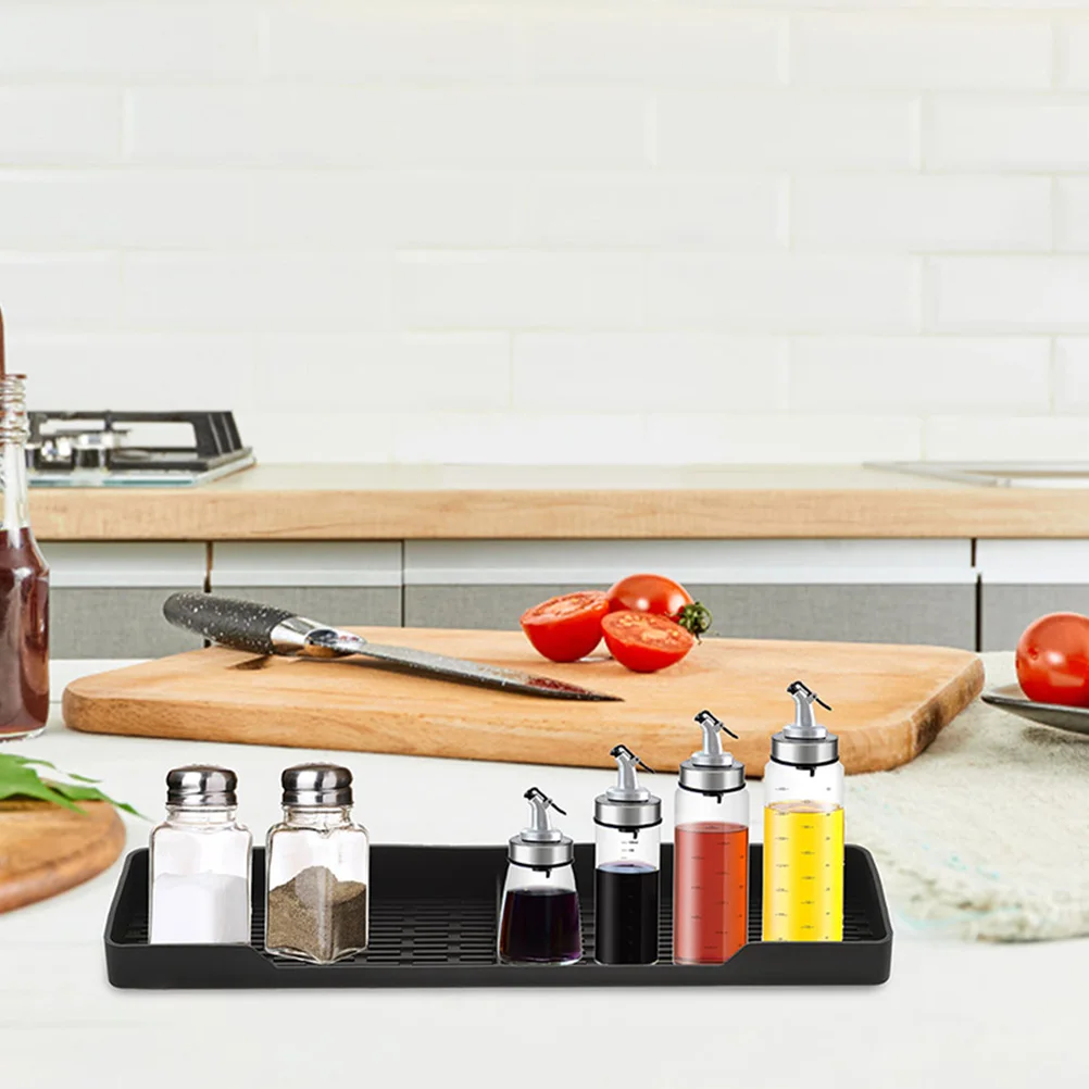 

2pcs Black Silicone Magnetic Stovetop Rack for Condiment Storage Over Oven Shelf Top of Stove Spice Holder Multi Functional