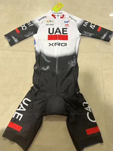 Traje De triatlón para Hombre, traje De una pieza De los Emiratos Árabes Unidos, mono De carreras De verano De manga corta, medias para Ciclismo y correr, Mono De Ciclismo para Hombre