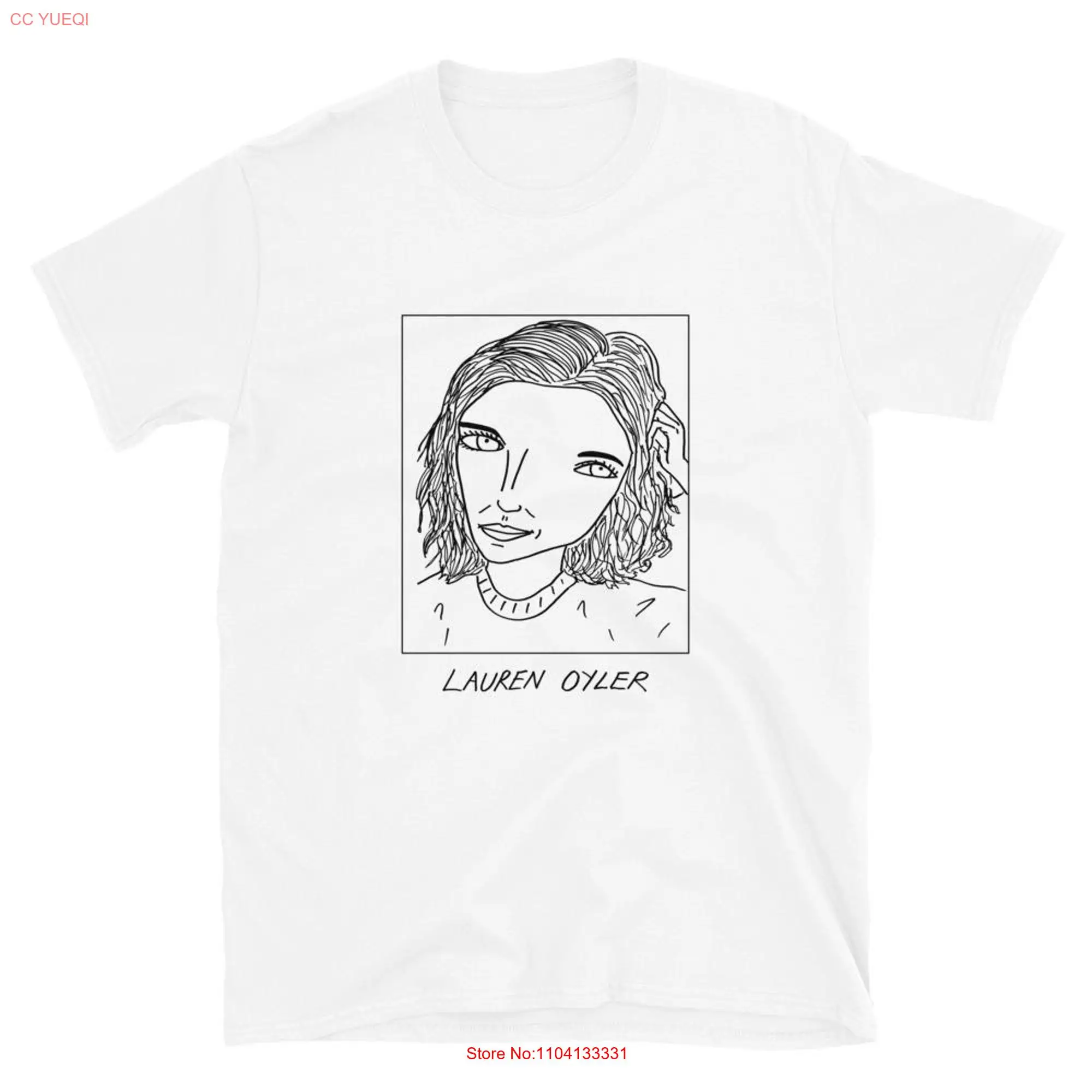 Badly Drawn Authors Lauren Oyler T Shirt FREE Worldwide Delivery long or short sleeves