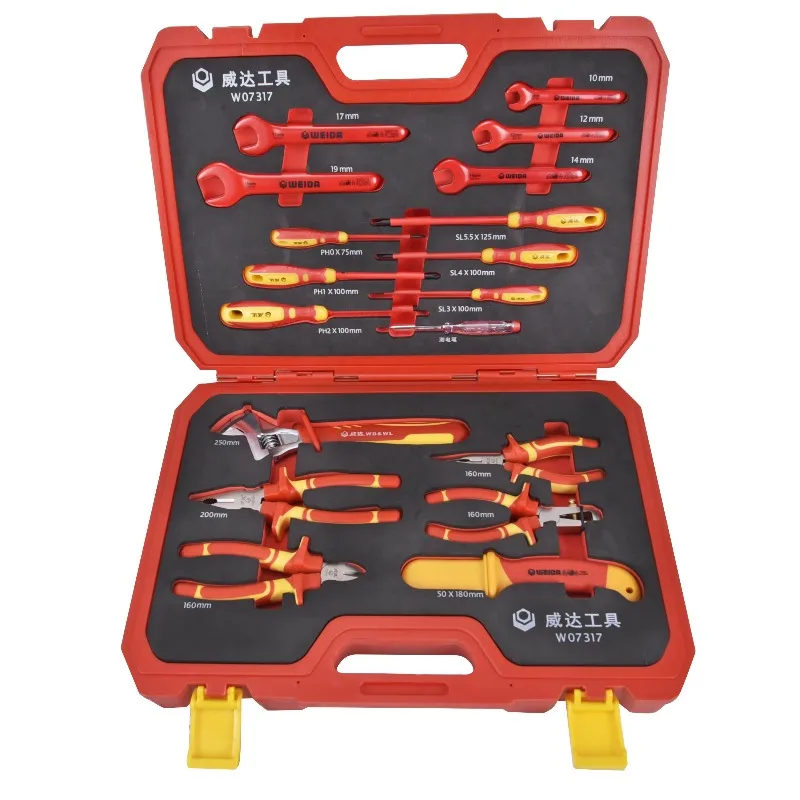 Insulation Tool Set Stainless Steel Electrician Repair Kit Portable Tool Box Industrial Maintenance