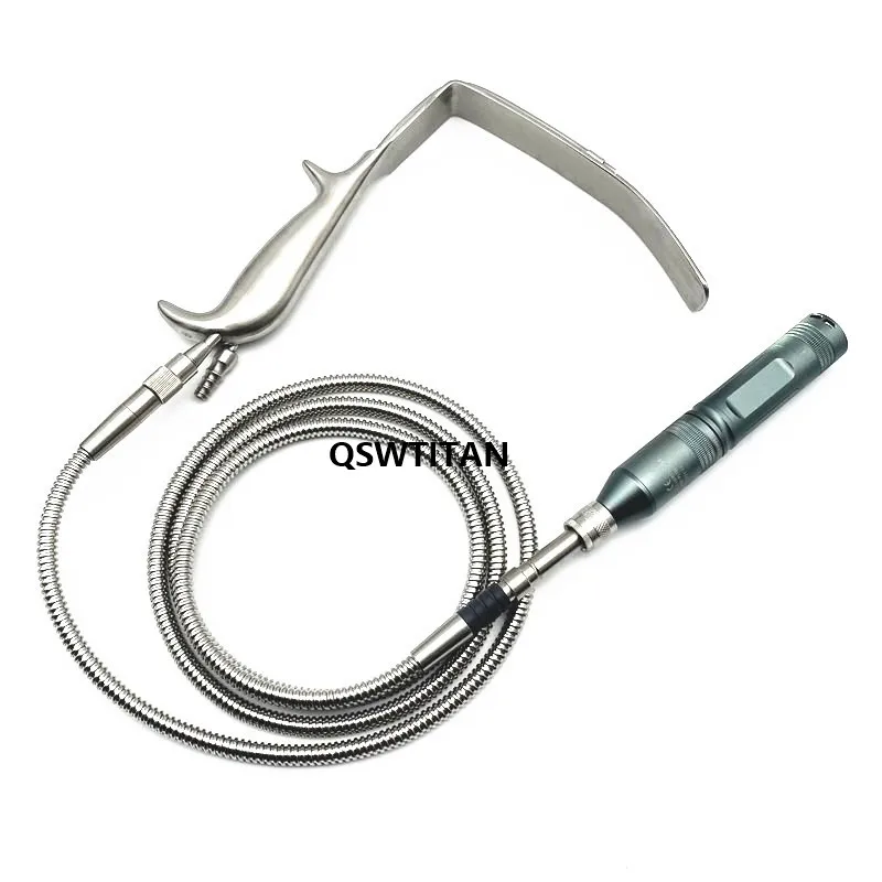 Breast Retractor with Light Guide L Shape Nasal Hook Wrinkle Removal Hook LED Light Source Plastic Surgical Instruments