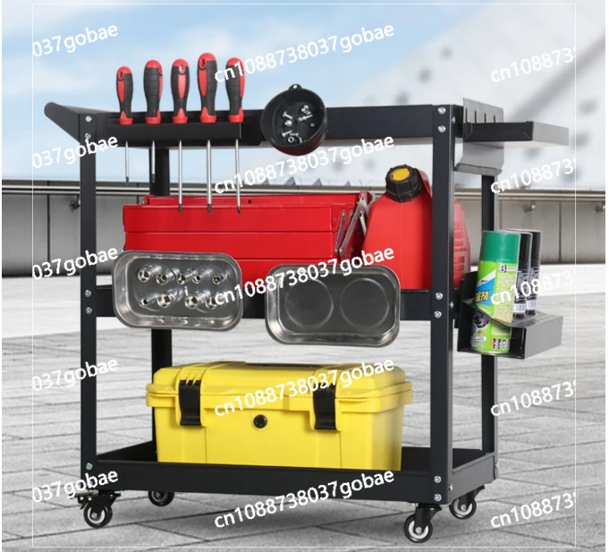 Three-layer Foldable Tool Cart Trolley Film and Television Cart Director Kitchen Multi-functional Turnover Car Live Broadcast