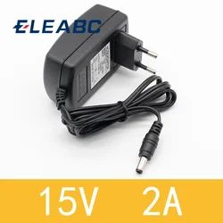 1pcs high quality 15V2A AC 100V-240V Converter Adapter DC 15V 2A 2000mA Power Supply EU Plug 5.5mm x 2.1-2.5mm