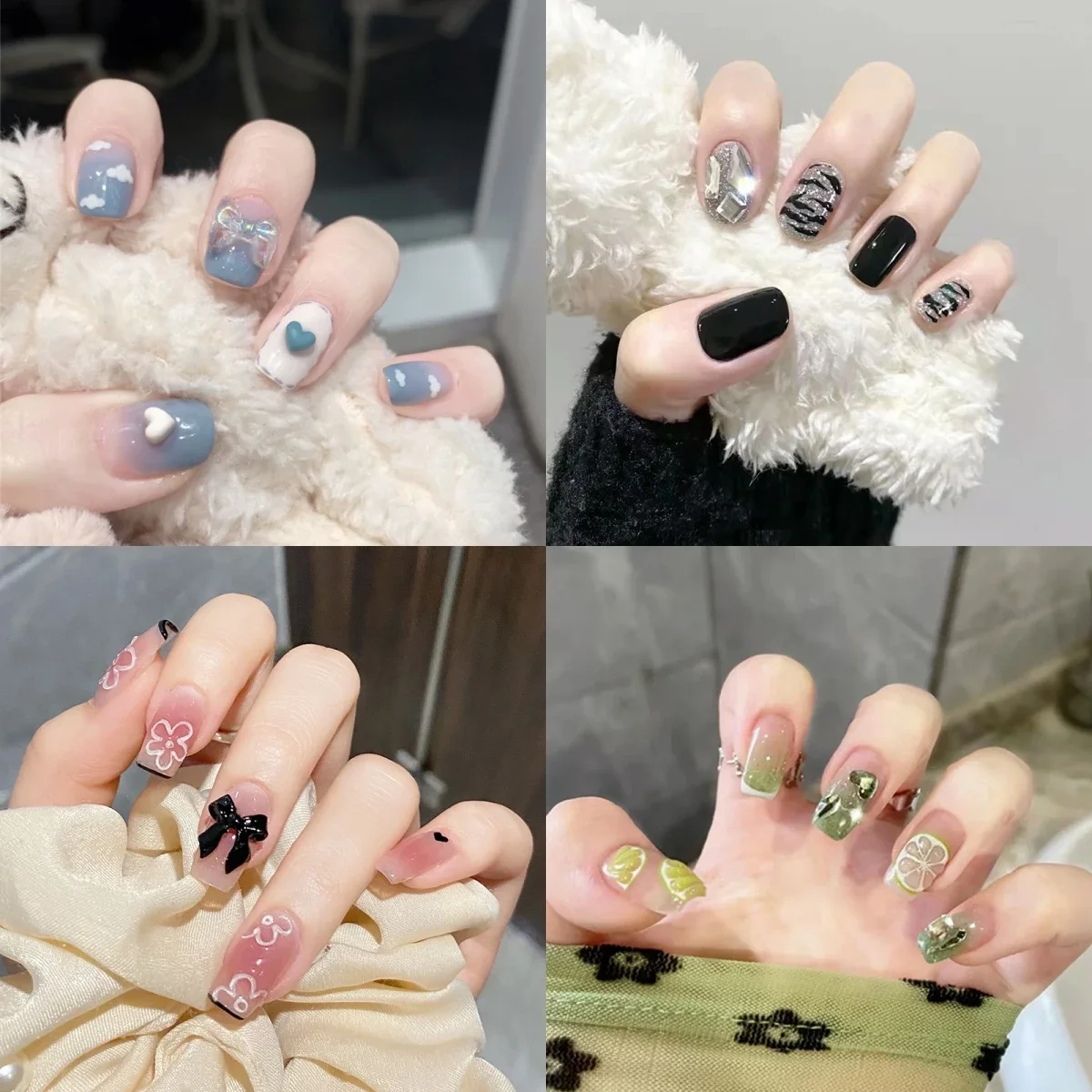 24P nowy Nail Art Full Cover sztuczne paznokcie baleriny naciśnij na zestaw do paznokci Tender Powder fałszywe paznokcie bez szwu wymienny paznokci