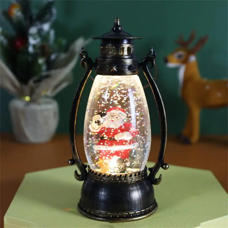 Hot Christmas Snowman Snow Globe Santa Lantern Retro Style Holiday Glitter Globe for Xmas Table Decoration Santa Gift