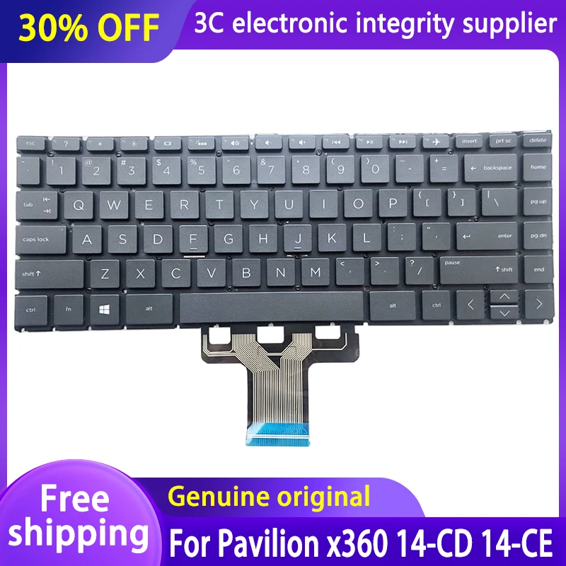 New Original Backlit Keyboard For HP Pavilion X360 14-CE 14-CD Series HP Notebook Keyboard Black