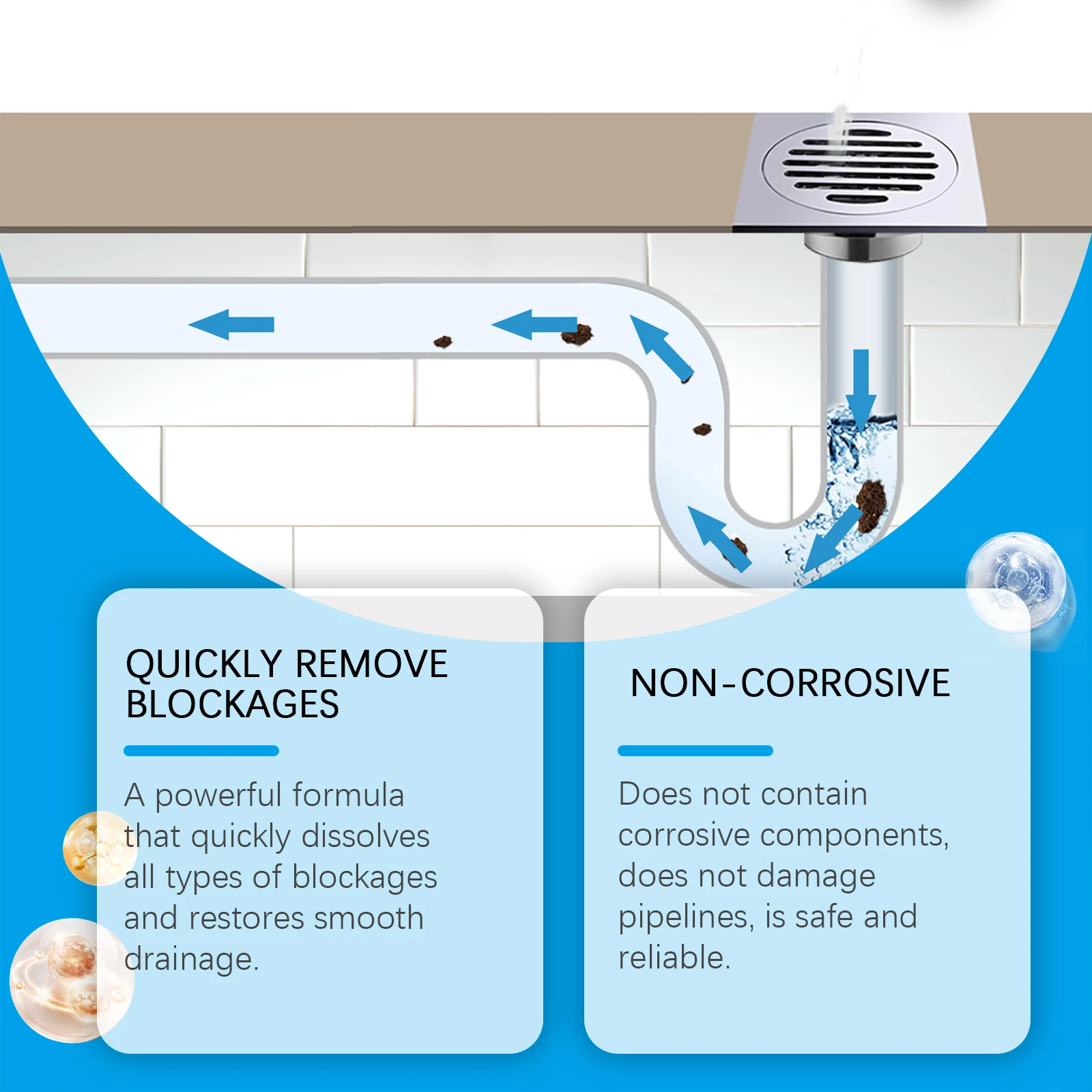 100 جرام قوي استنزاف نظافة تنظيف مسحوق قوية الأنابيب التجريف وكيل إزالة انسداد تحديث الروائح المجاري أدوات التجريف السريع #5