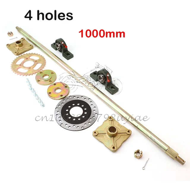 ATV 1000mm 850mm 4 otwory 3 Quad gokarty tylna oś kompletny zespół z piastą nośną tarczą hamulcową łańcuch akcesoria sportowe