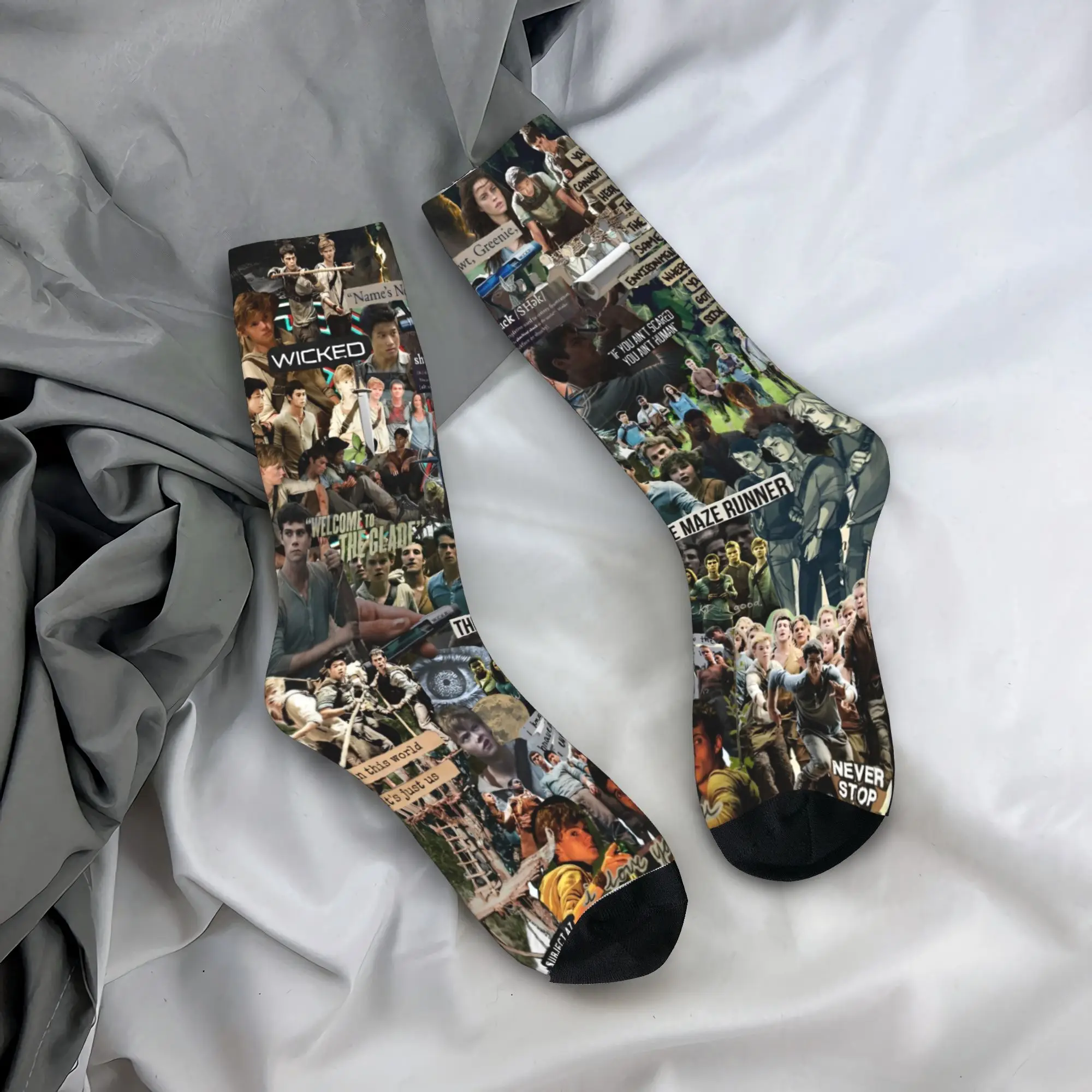

Носки The Maze Runner, осенние чулки Newt X Thomas, корейские носки высокого качества для пар, нескользящие носки с графическим рисунком для скейтборда