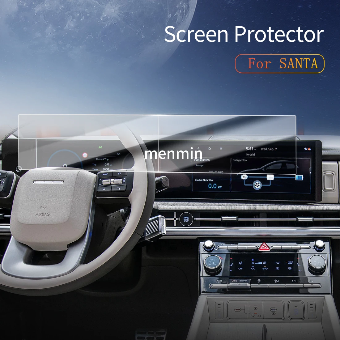 

Car Stickers Dash Carplay Mirror Screen Protector Display Tempered Glass Protective Film Vehicle For 26 HYUNDAI SANTA