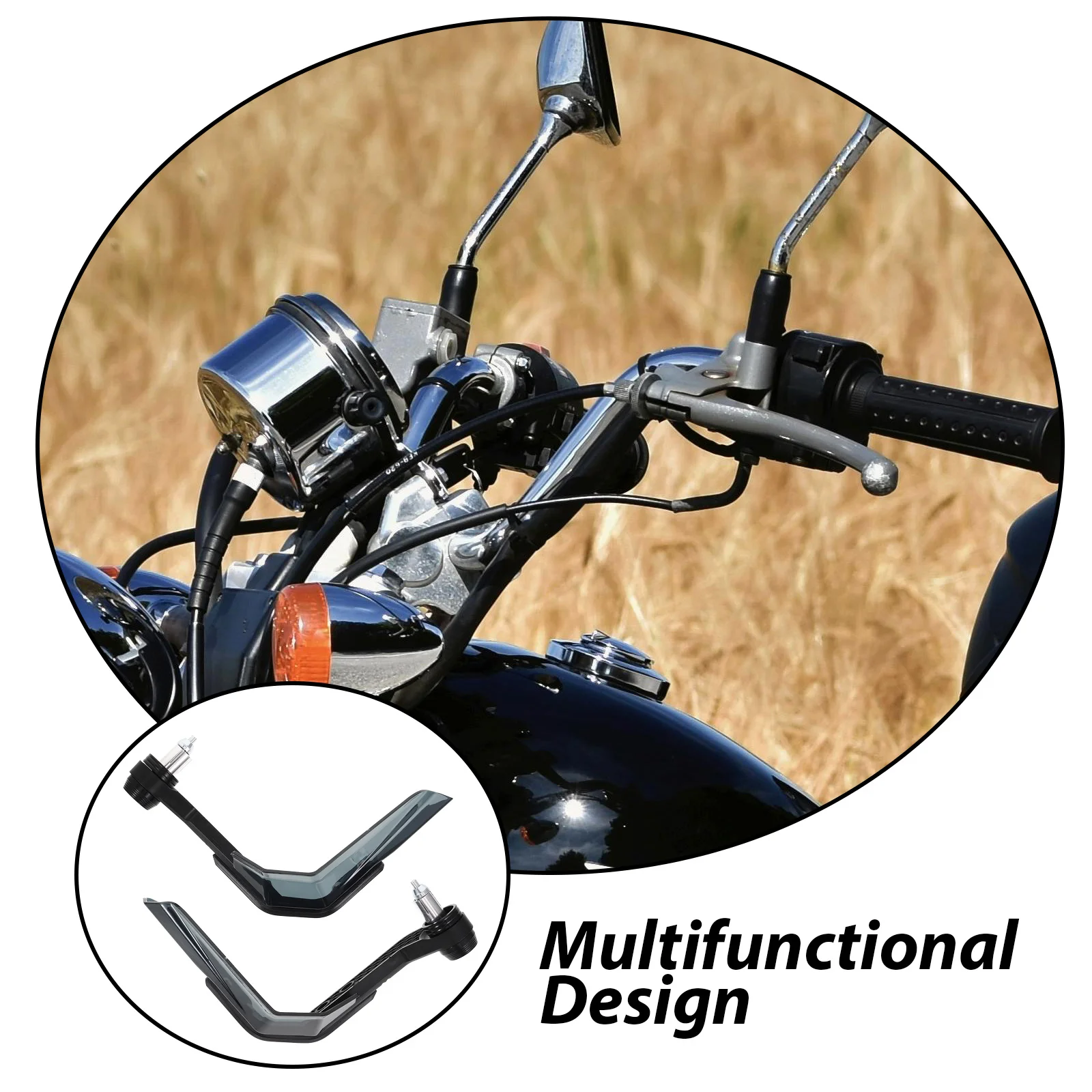 

1Pair Motorcycle Handguard Strong Handlebar Protection Gear Easy Install Motorcycle Accessories Universal for Electric Bike Atv