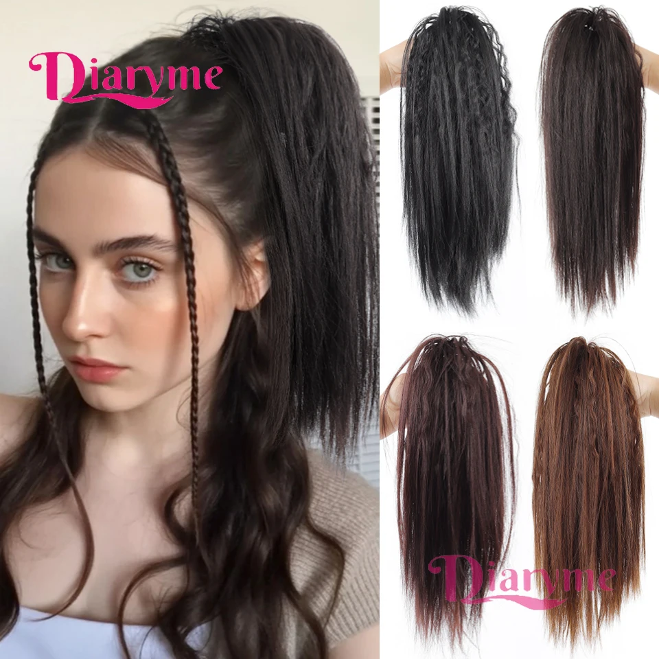 

Synthetic Fluffy Straight Hair Ponytail Hairstyle 14inch Long Curly Ponytail with Clips for Kids Girls Halloween Christmas