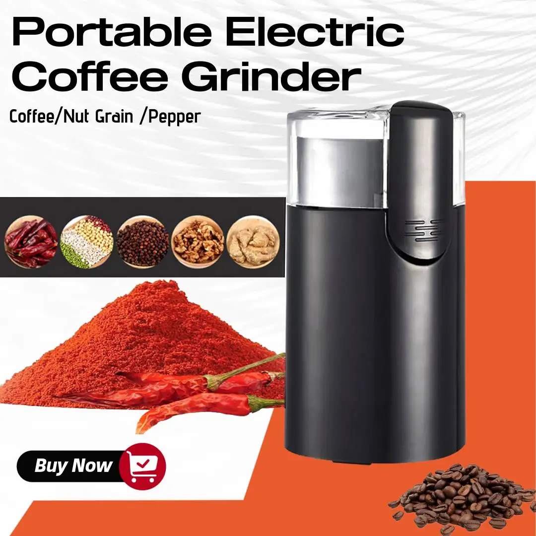 Portable Coffee Grinder Mini Stainless Steel Blade Removable Design Easy Clean Nut Grain Grinder Blade Grinders for Dry Herb