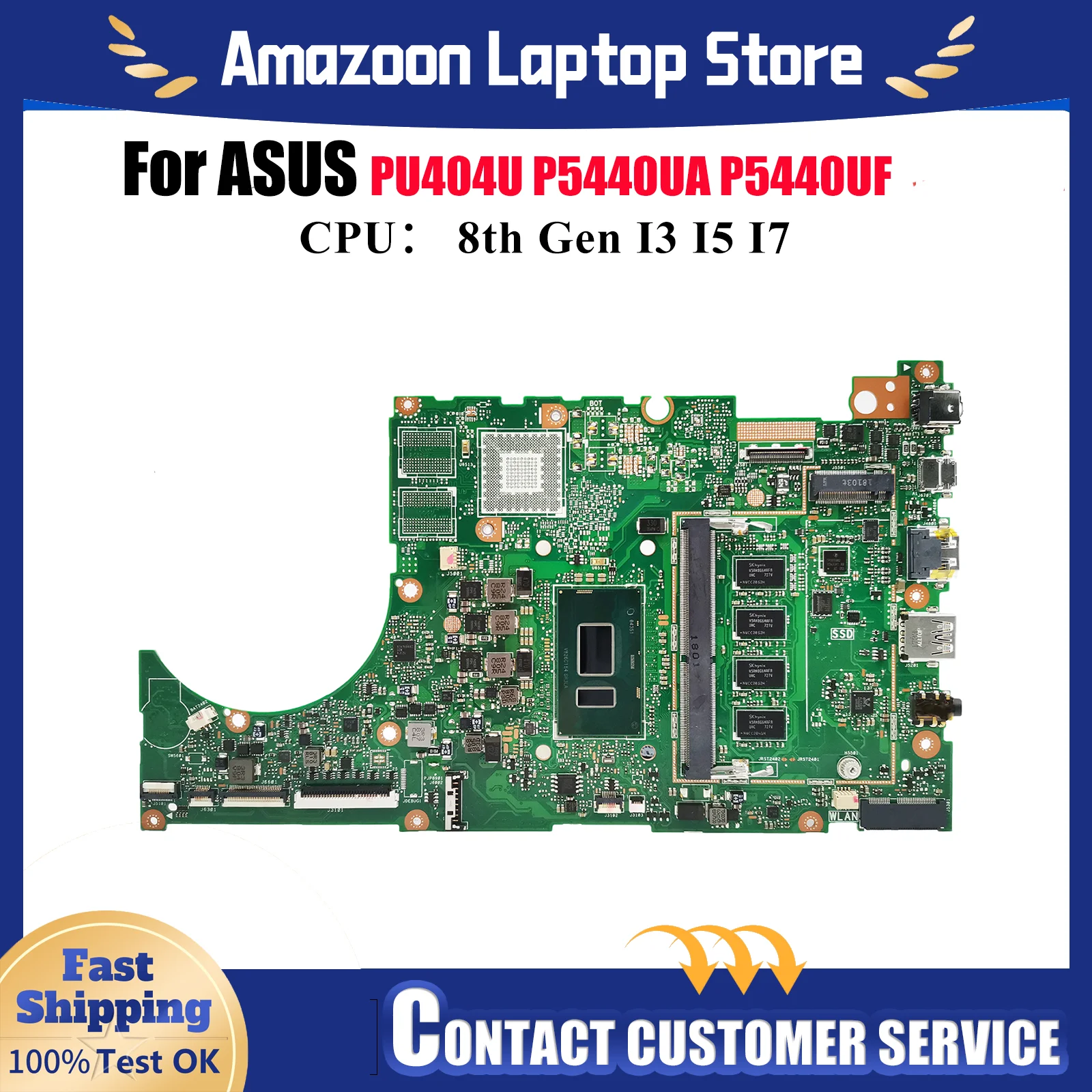

P5440UA Материнская плата для ноутбука ASUS ProArt PU404U P5440U P5440UF P5440UA Материнская плата для ноутбука с процессором I3 I5 I7 100% tests OK stk