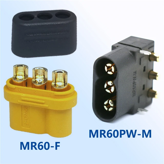 MR60 Connectors with Protective Cover 3.5mm Sleeved 3 Core Plug Interface Connector for RC Model MR60PW Male MR60 Female MR60PF