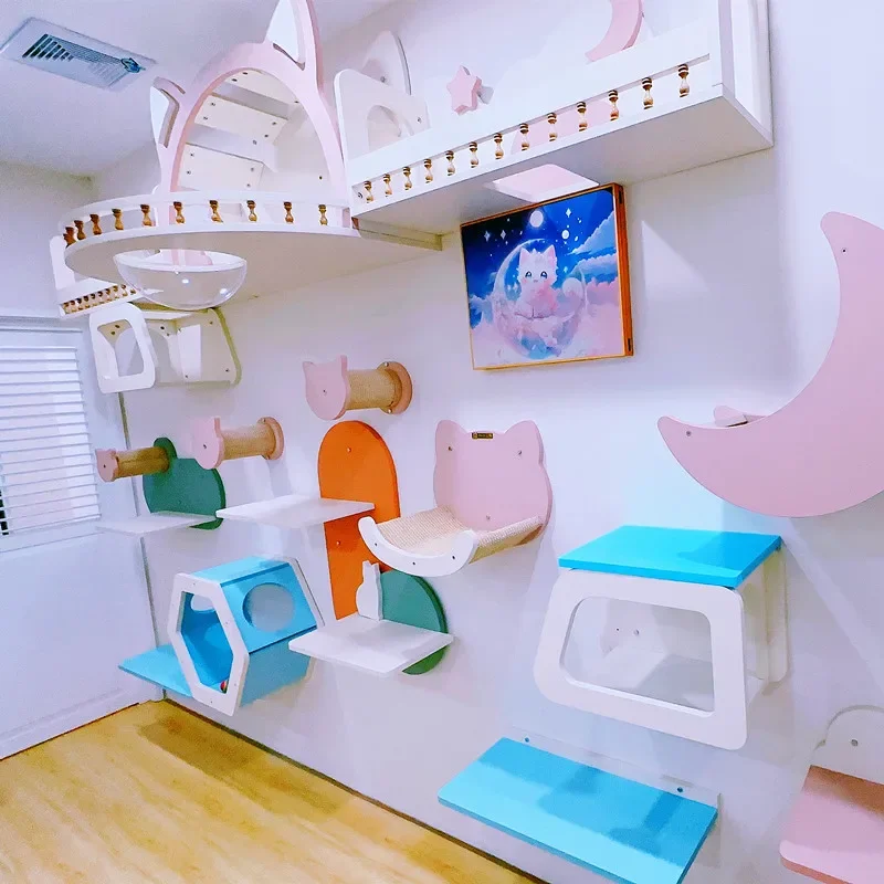 Chiquitos Pine Cat Wall Frame For Climbing-Set Furniture-Shelves And Perches-House-Sisal Post Ladder-Steps Travel Platform