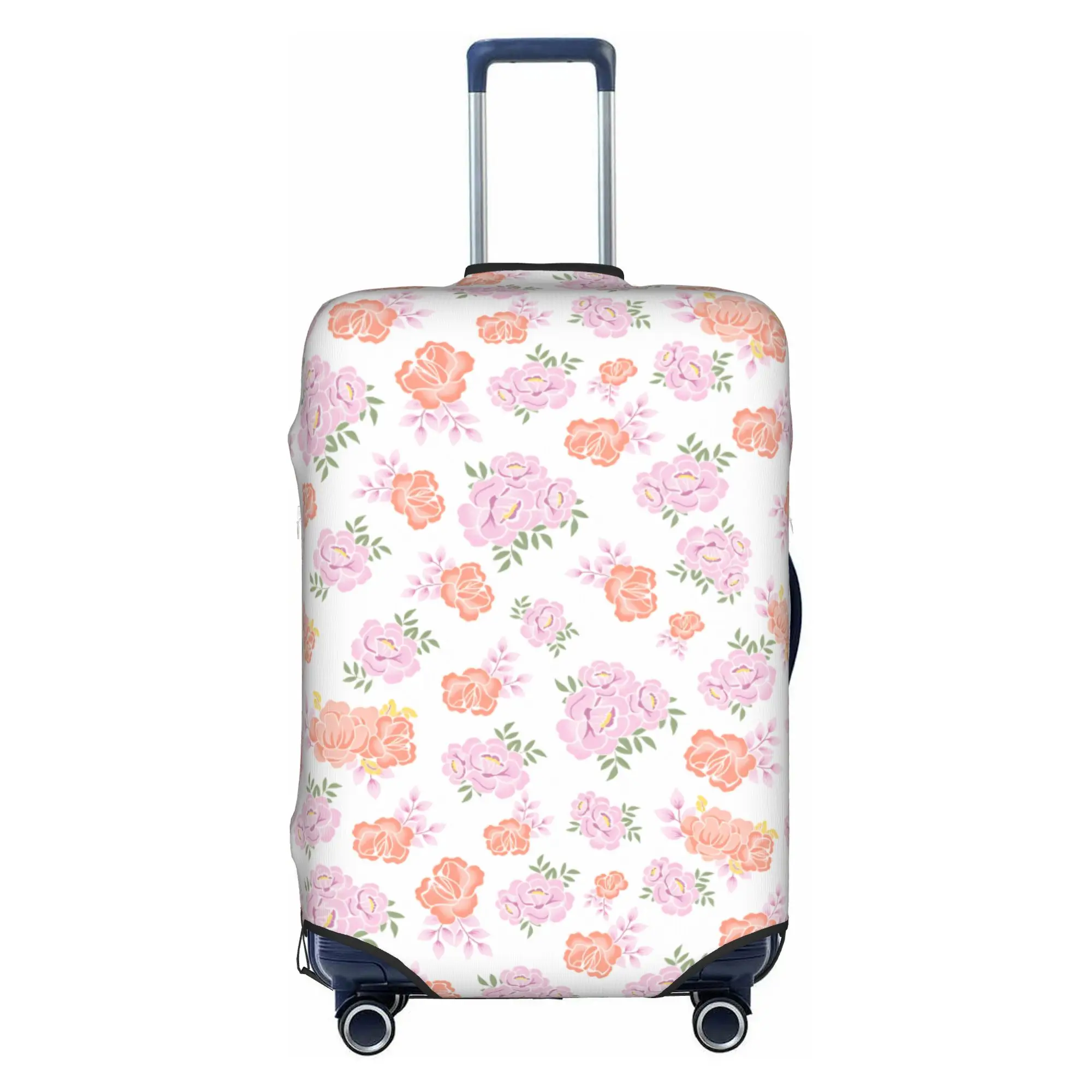 Fashion Orchid and Coral Sage Floral  Luggage Cover Protector Washable  Travel Suitcase Covers