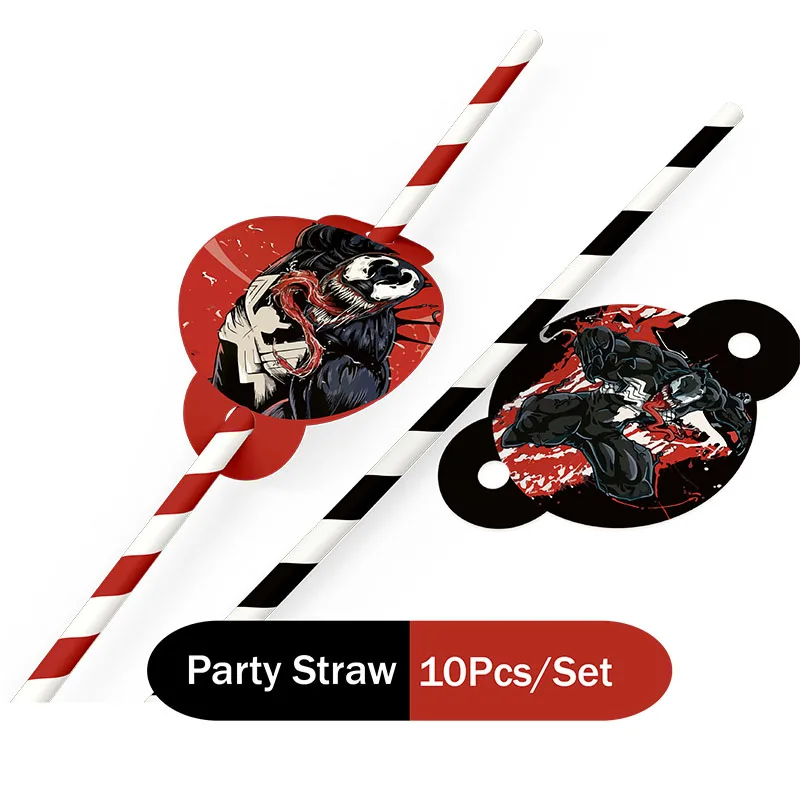VENOM Theme Balloon VENOM Birthday Party Decoration Balloons Disposable Tableware Sets for Kid Boy Girl Party Birthday Supplies