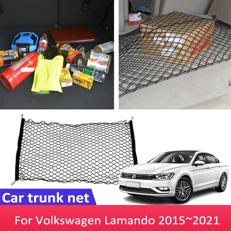 Car Accessories For Volkswagen Lamando 2015~2021 Trunk Seat Luggage Net Sundries Isolation Storage Cover Net Back Bag Auto Parts