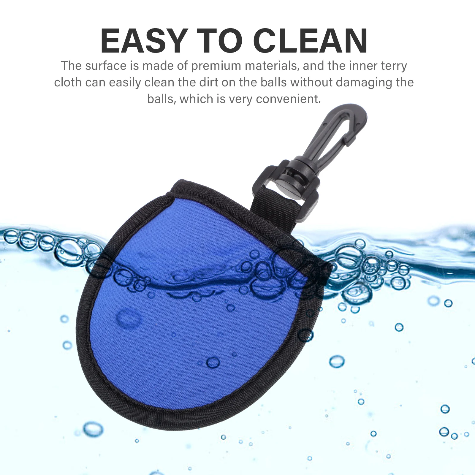 

1pc Golf Ball Protective Cover Neoprene Wipe Storage Bag For Cleaning Lined Hook Design Golf Accessories Gift