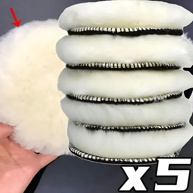 3/4/5/6/7 Inch Auto Polishing Kit - 1 Polishing Pad, Wax Sponge Disk & Wool Wheel, Paint Care Pads for Car Polisher