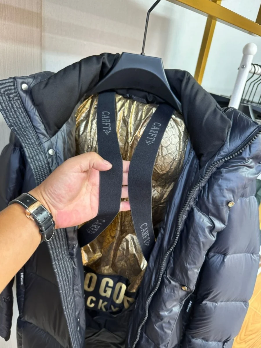 

2023 New Thickened Long White Goose down Jacket Men Winter Hooded Warm Couple Cold Proof Outerwear Youth Fashion Waterproof