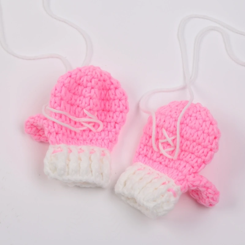 2Pcs/Set Newborn Photography Props Infant Crochet Knit Boxing Clothes Gloves And Pants Suit Baby Photo Costume