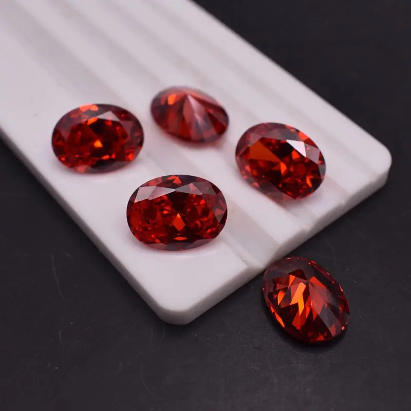 Large 13X18mm 15.0Ct Oval Shape Cut Orange Red Ruby Loose Gemstone  For Jewelry Making