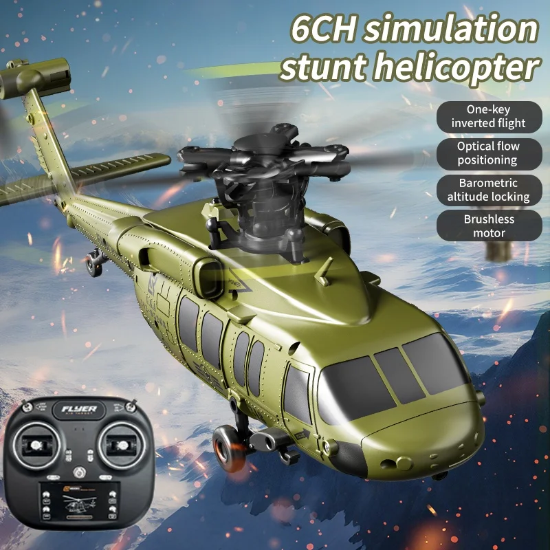 

Professional 3D 6G Mode Flybarless Brushless Remote Control Helicopter 6CH Optical Flow Hover Inverted Flight RC Helicopter Toy