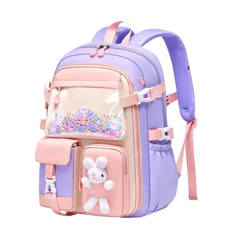 Cartable d'école primaire pour filles, sac à dos mignon pour étudiants, grande capacité, étanche, ouverture latérale, sacs d'école pour enfants, sac à livres