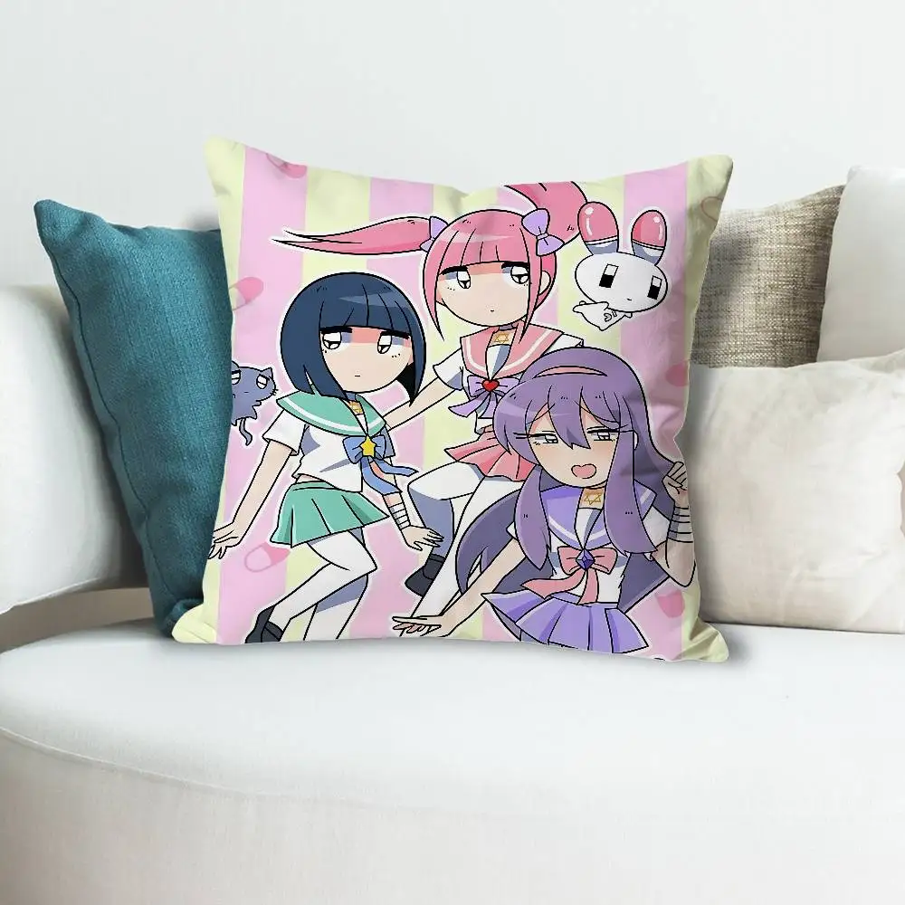M-Menhera Chan Cartoon Pillow Cover, 4K HD Printed Cushion Cover case with Various Exquisite Patterns