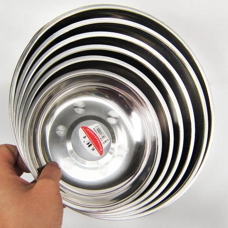 

Stainl Steel Thiened Deep round Plate Dining Utensils Fruit Tray Kitchen Supplies Flat Di Painted Proc 6 Inches Size