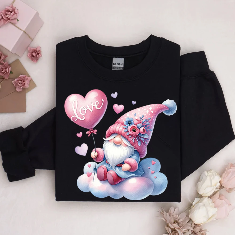 Розовый карлик на День святого Валентина, 6 предметов, удерживающий воздушный шар с узором «сделай сам», набор наклеек для прессования и печати