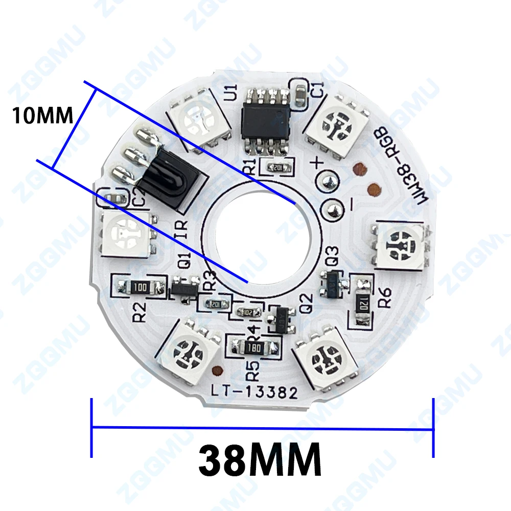 LED DC5V kolorowy gradientowy Panel światło RGB 38mm źródło światła z pilotem do oświetlenie sceniczne LED drewniana lampa bukowego