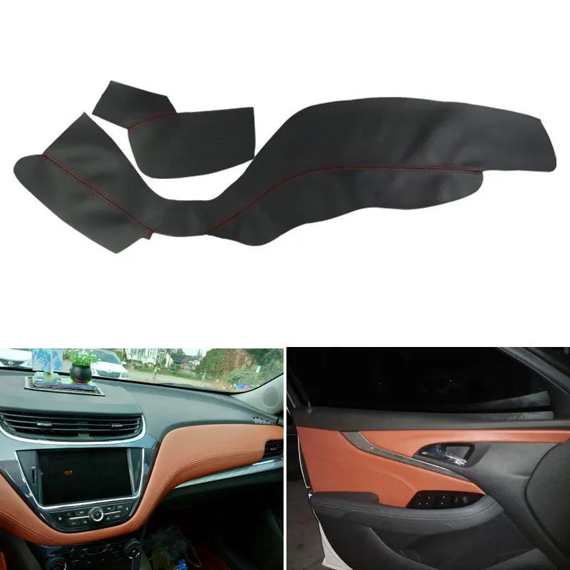 Car Styling Door Handle / Center Control Dashboard Panel Microfiber Leather Cover Trim For Chevrolet Malibu 2016 2017 2018
