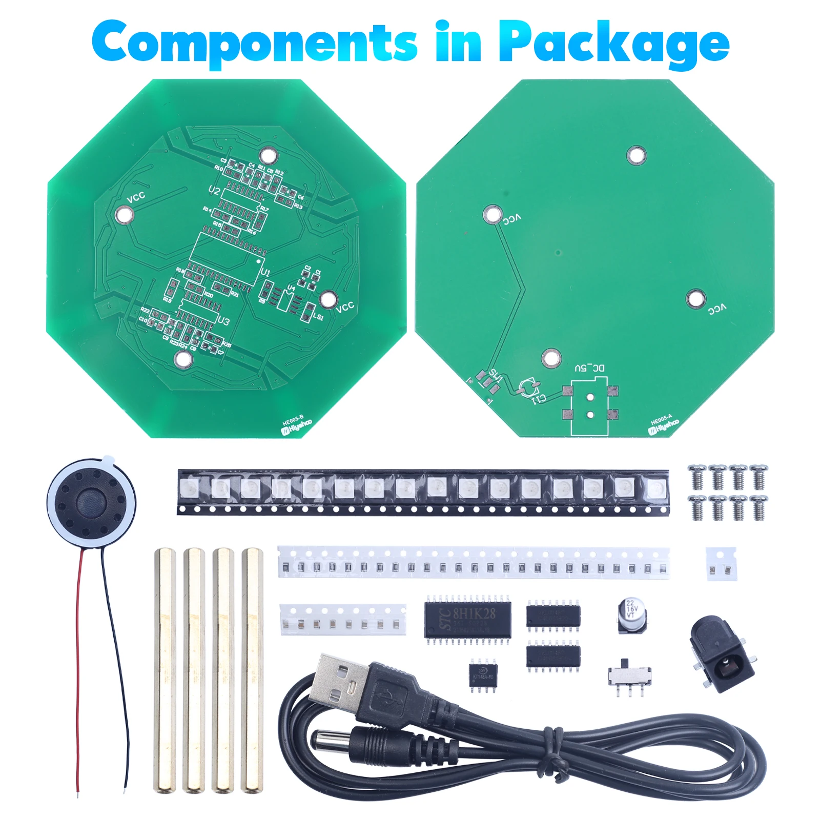 DIY Electronic Music Drum Soldering Practice Kit Touch Sensing SMD Soldering Project with 7 String Lyre Harp Ideal STEM Learning