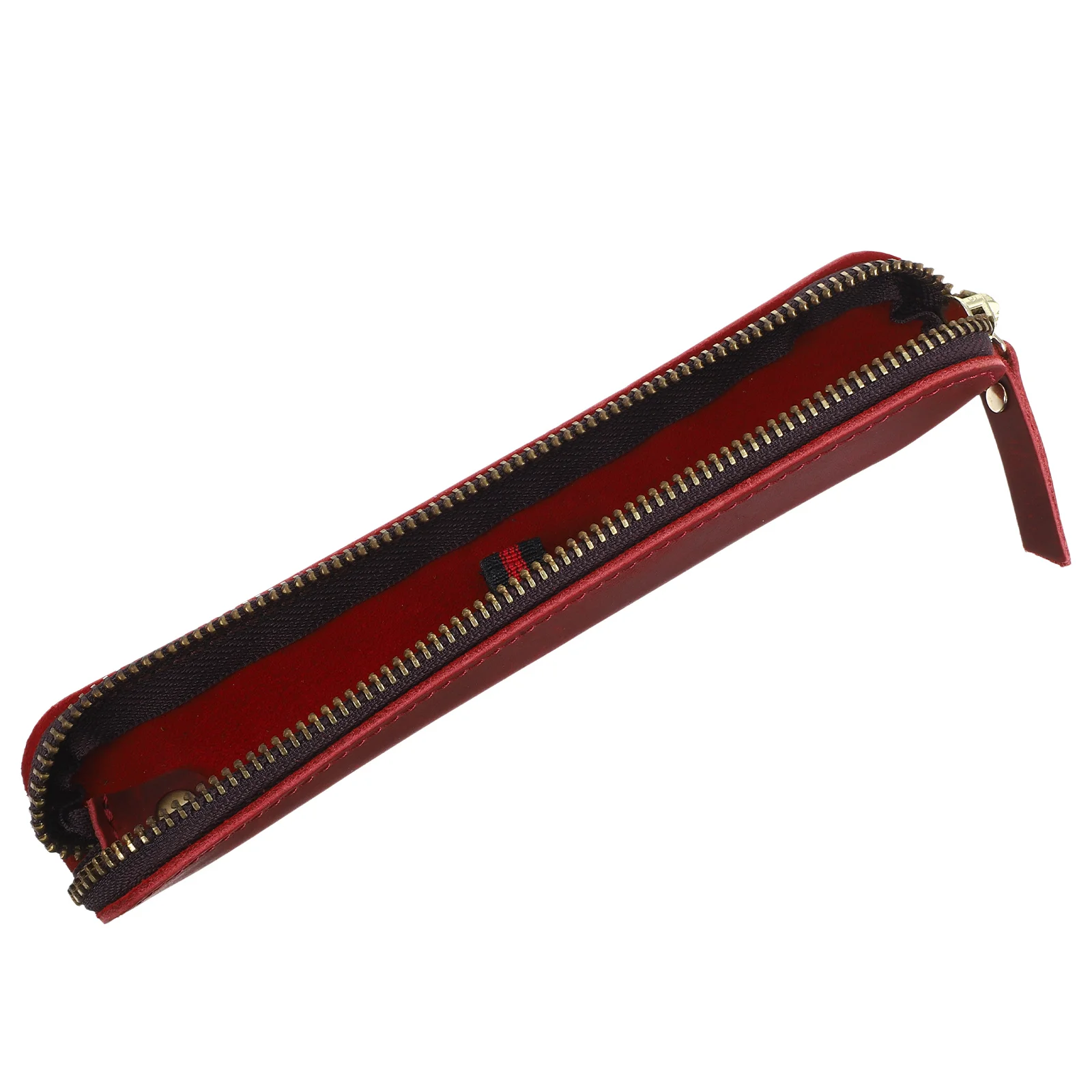 

Zipper Pen Pouch Holder Pencil Bag Pen Case for Fountain Ballpoint Pen ( Red)