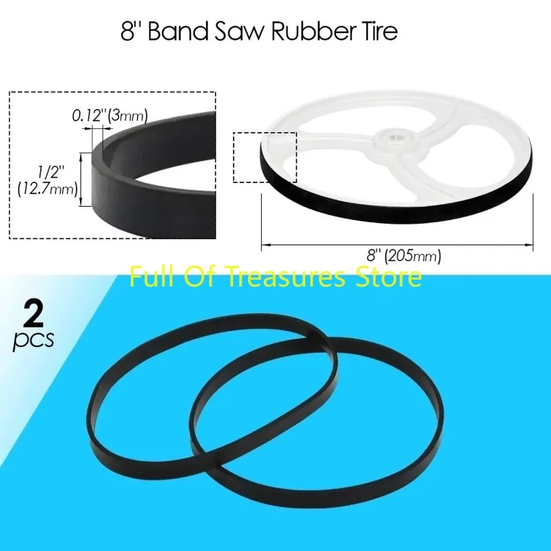 2pcs Bandsaw Rubber Tire Band Woodworking Spare Parts for 8\