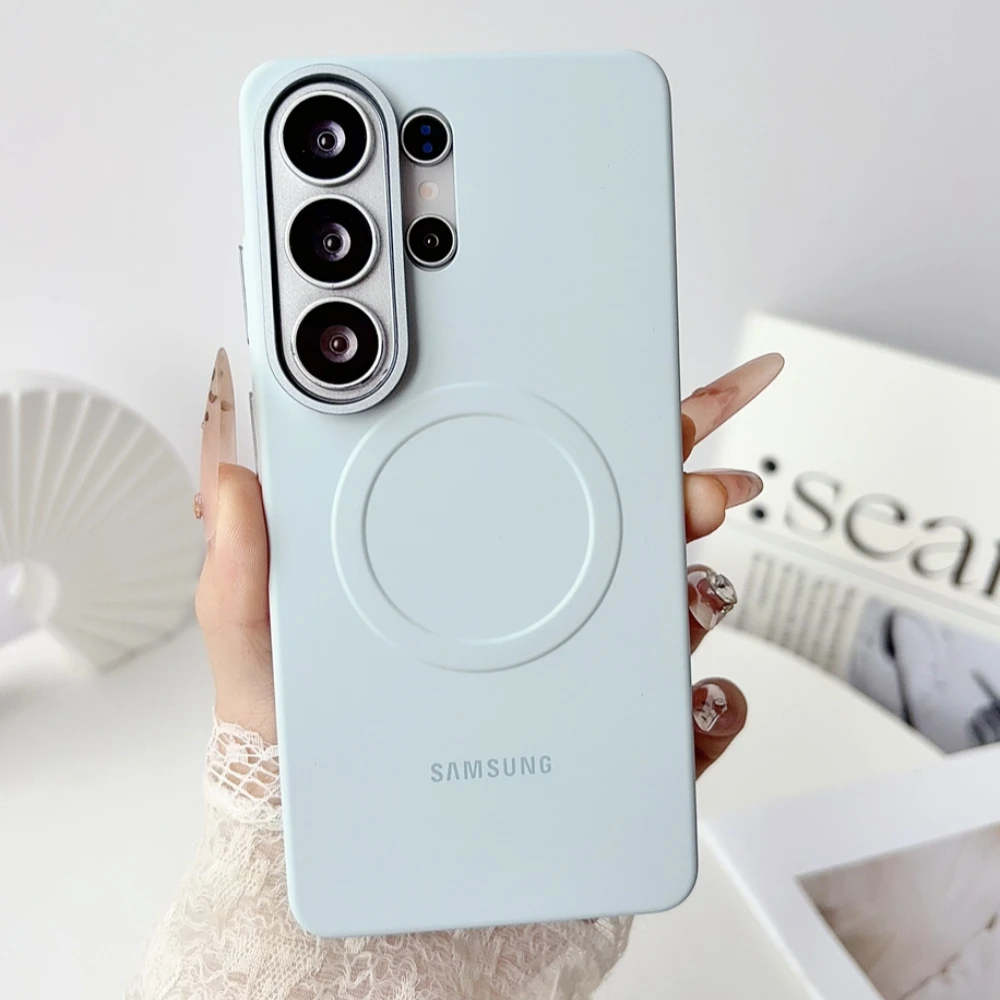 For Magsafe Magnetic Wireless Charging Case For Samsung Galaxy S26 Ultra S25 S24 Ultra Soft Liquid Silicone Ultra Thin Cover