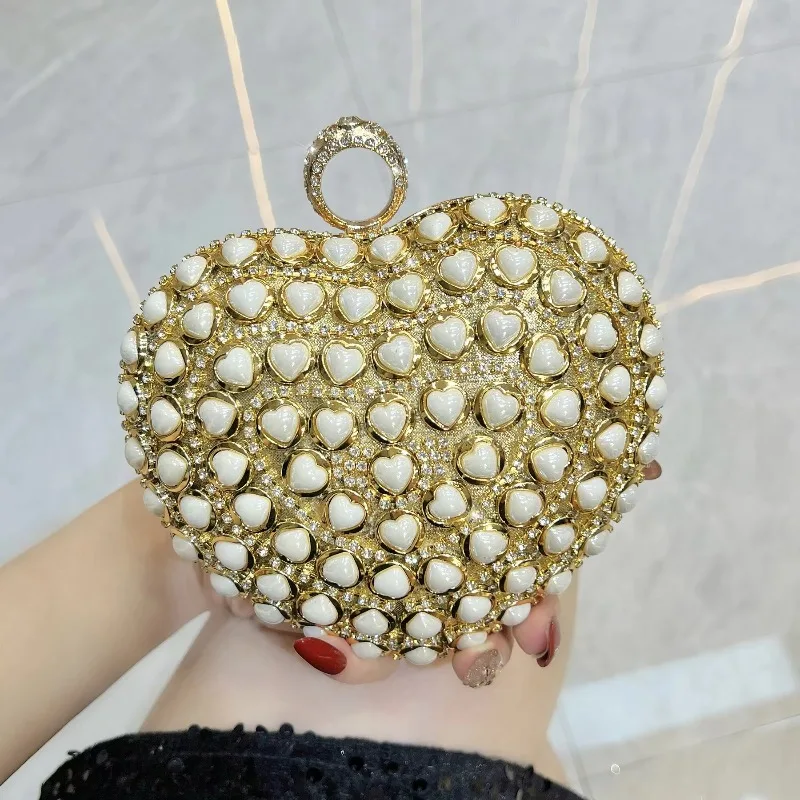 New Mini Love Bag, Dinner Chain Mouth Red Envelope, Party Evening Messenger Bag, Exquisite Hand Bag.