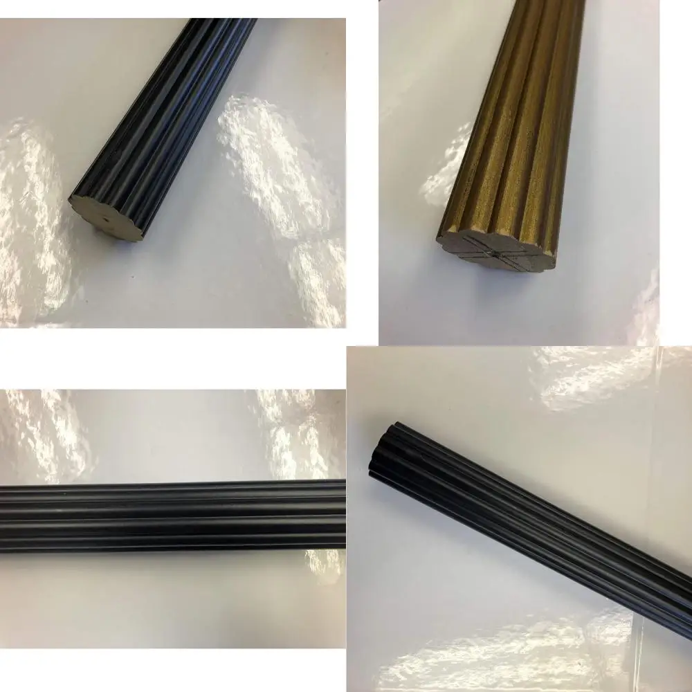 

Черный 8-футовый рифленый деревянный карниз для драпировки диаметром 2 дюйма для элегантных окон